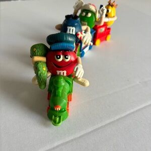 Set of‎ four M&M train toppers One engine and 3 cars Cool vintage set